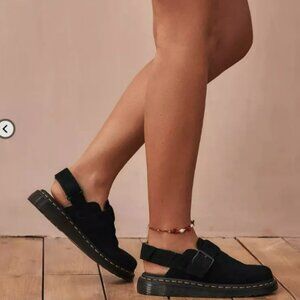 Dr. Martens JORGE II Black SUEDE SLINGBACK MULES MSRP$170 Wellmade & Versatile